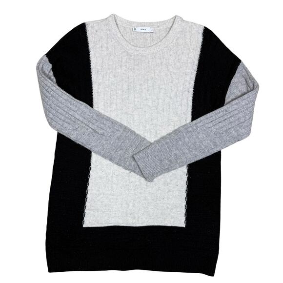 Vince Intarsia Colorblock Wool Cashmere Crew Sweater XS - Picture 7 of 11